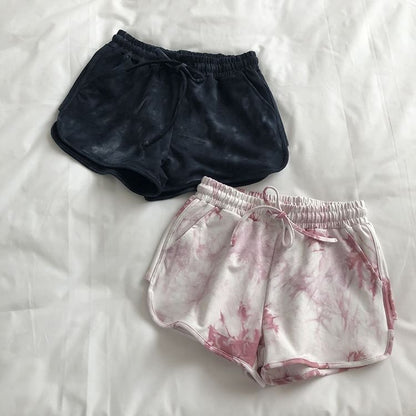 Drawstring Waist Tie Dye Shorts SpreePicky