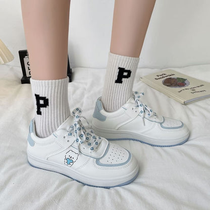 Platform Bear Print Lace Up Sneakers SpreePicky