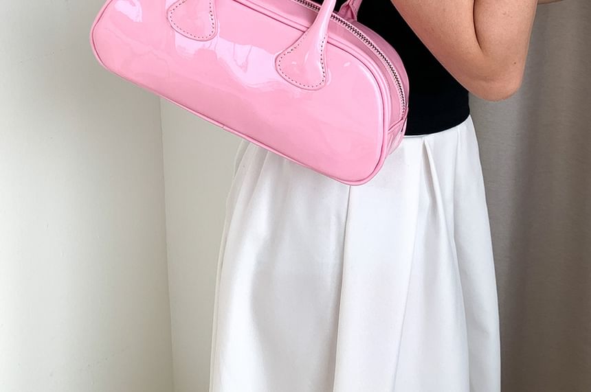 Plain Patent Leather Shoulder Bag SpreePicky