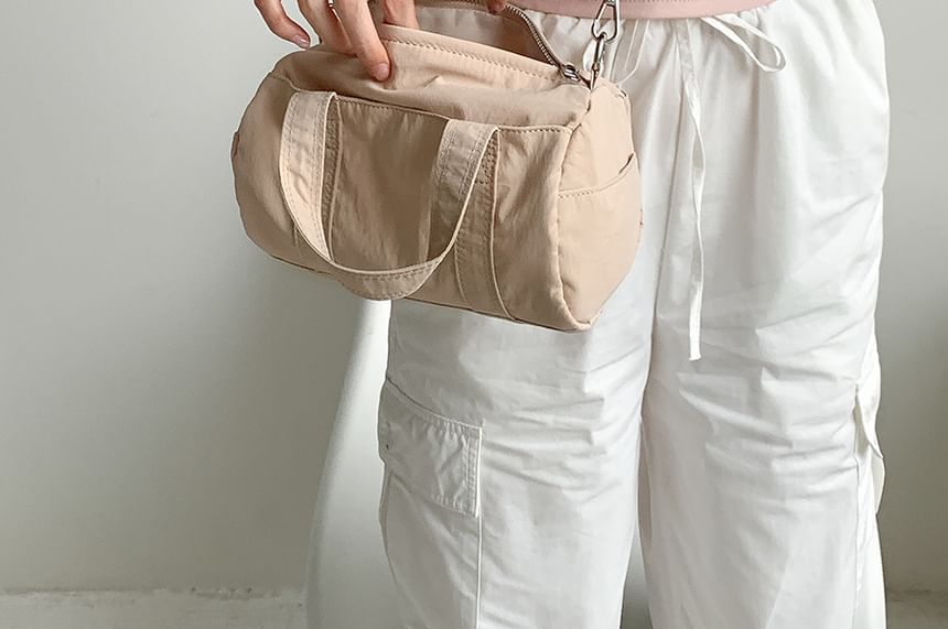 Top Handle Plain Nylon Crossbody Bag SpreePicky