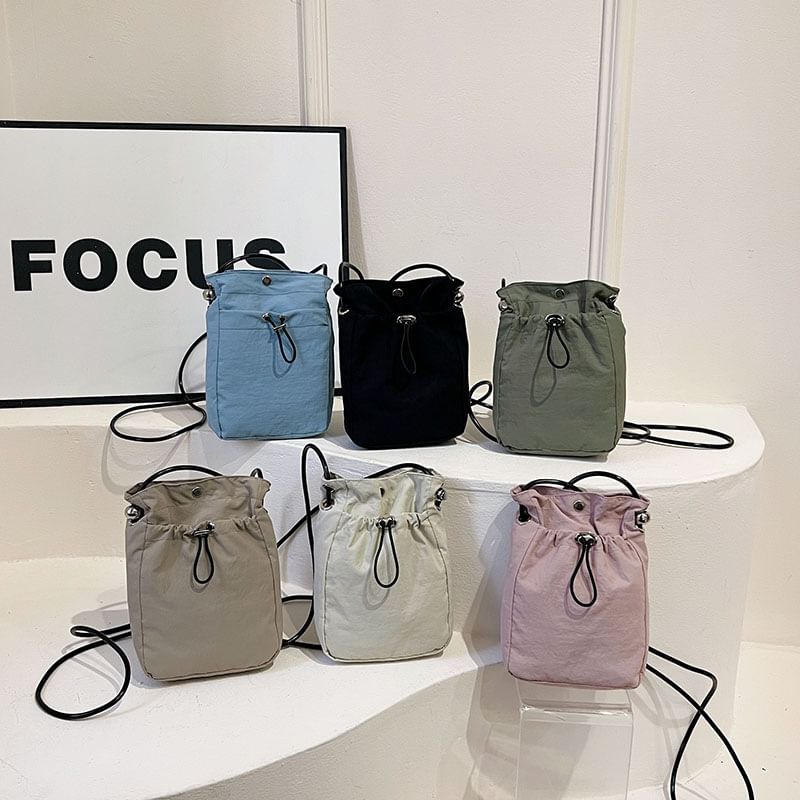 Plain Drawstring Crossbody Bag mySite