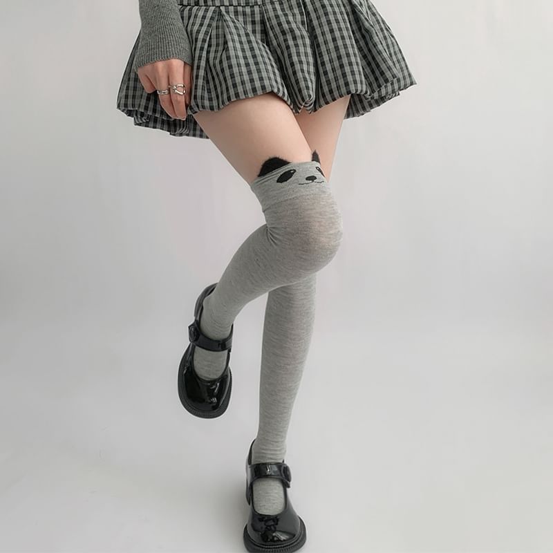 Bear Pattern Over The Knee Socks SpreePicky