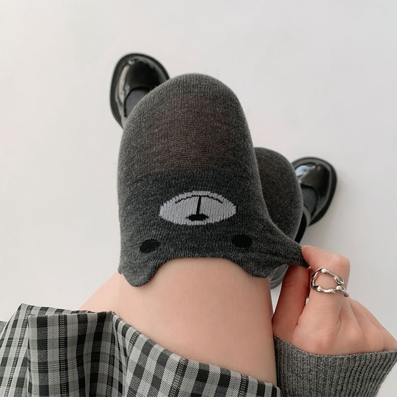 Bear Pattern Over The Knee Socks SpreePicky