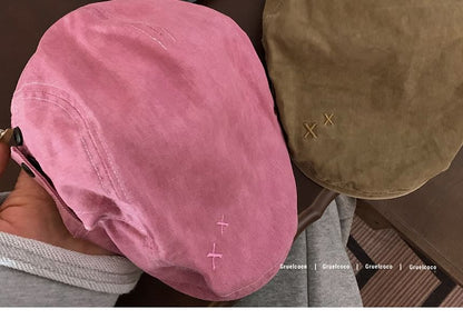 Pink Cotton Flat Cap SpreePicky