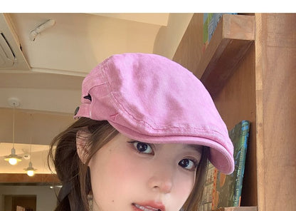 Pink Cotton Flat Cap SpreePicky