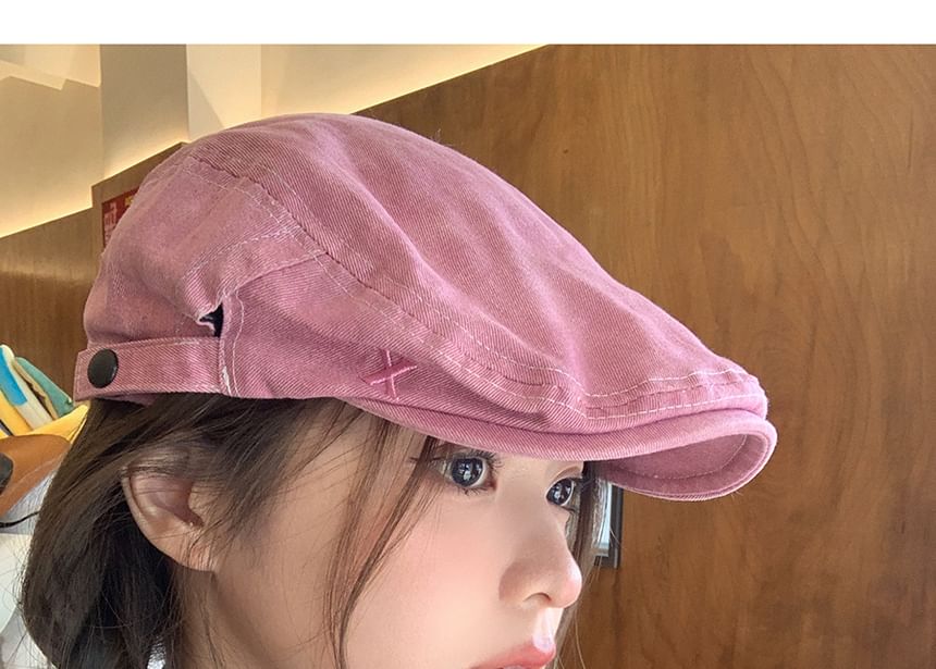 Pink Cotton Flat Cap SpreePicky