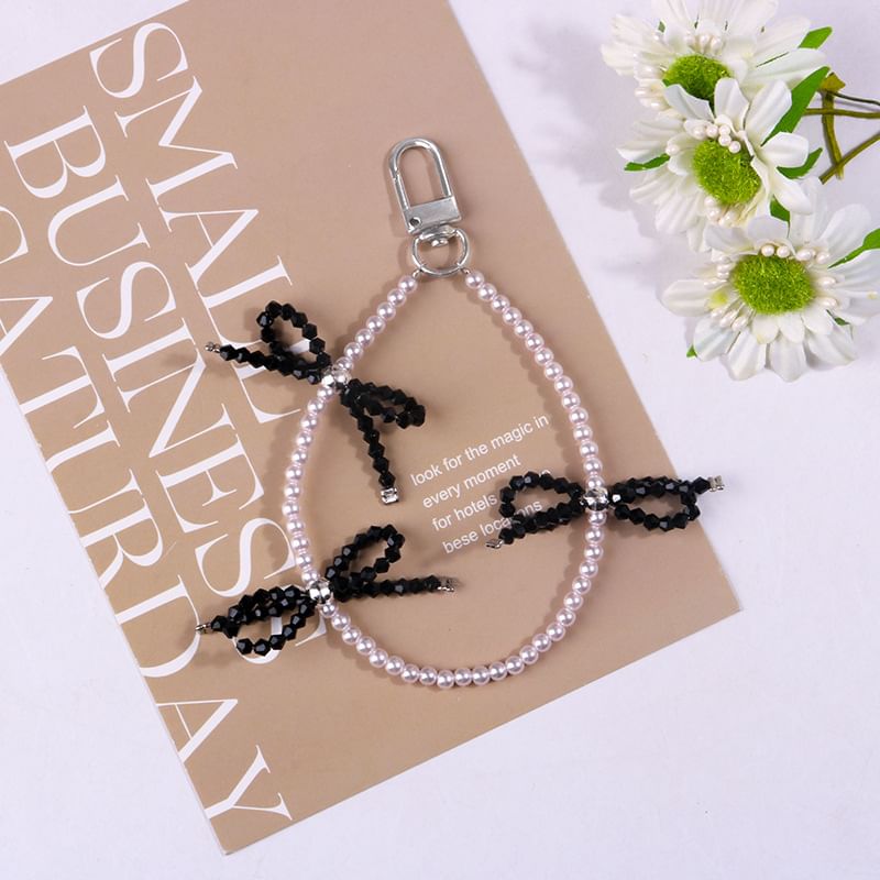 Bow Bead Bag Charm Keyring SpreePicky