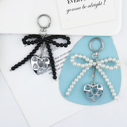 Heart Bow Bead Keyring SpreePicky