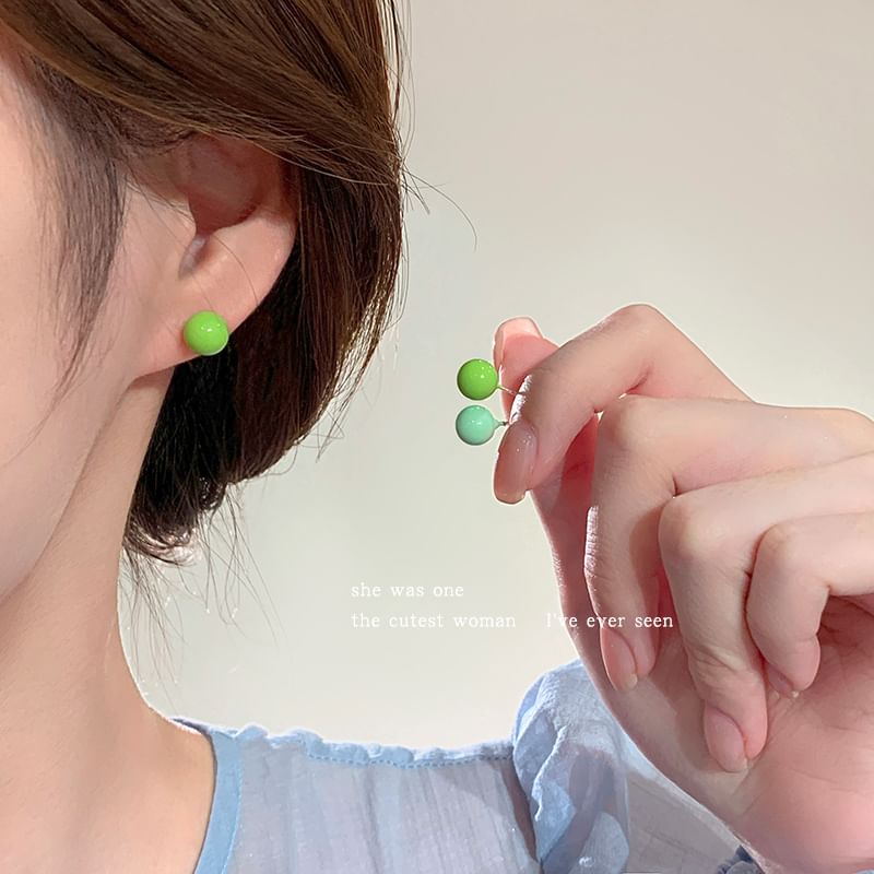 Pastel Bead Stud Earring SpreePicky