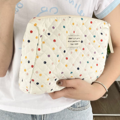 Polka Dot Fabric Makeup Bag / Clutch SpreePicky