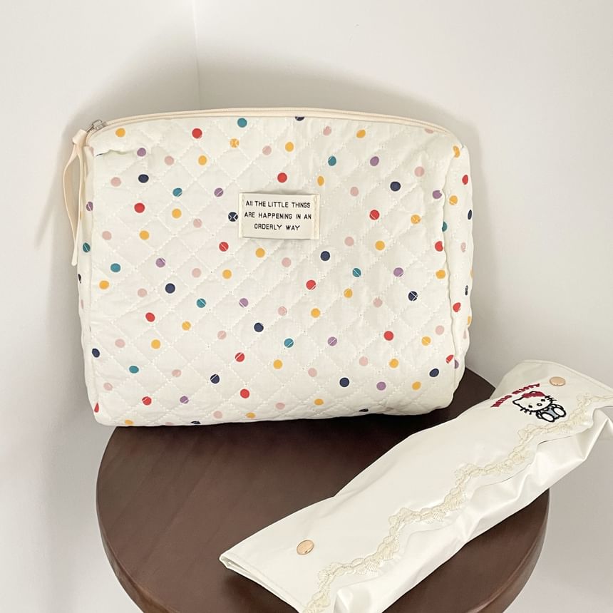 Polka Dot Fabric Makeup Bag / Clutch SpreePicky