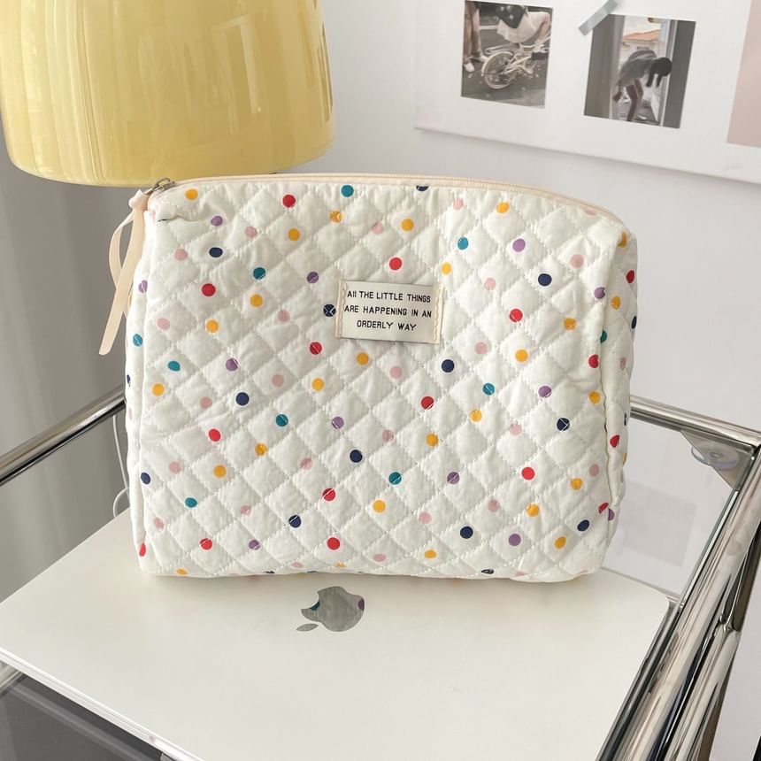 Polka Dot Fabric Makeup Bag / Clutch SpreePicky