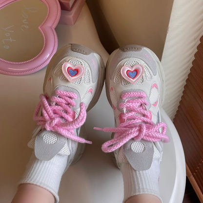 Platform Sneakers With Heart SpreePicky