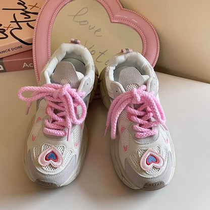 Platform Sneakers With Heart SpreePicky