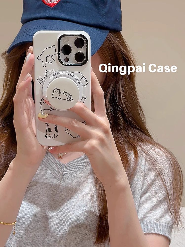 Cat Print Phone Case - iPhone 15 Pro Max / 15 Pro / 15 / 14 Pro Max / 14 Pro / 14 / 13 Pro Max / 13 Pro / 13 / 12 Pro Max / 12 Pro / 12 SpreePicky