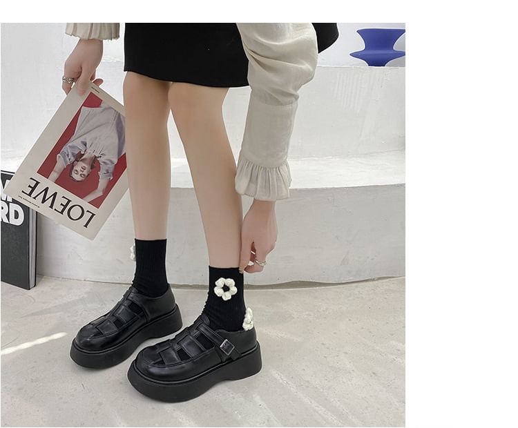 Cutout Platform Loafers SpreePicky