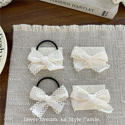 Perforated Plain Bow Hair Clip / Hair Tie mySite