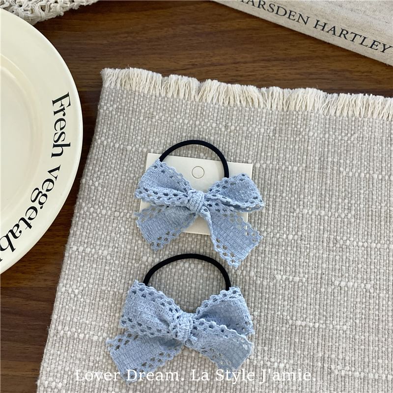 Perforated Plain Bow Hair Clip / Hair Tie mySite