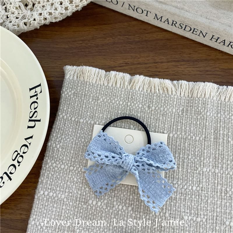 Perforated Plain Bow Hair Clip / Hair Tie mySite