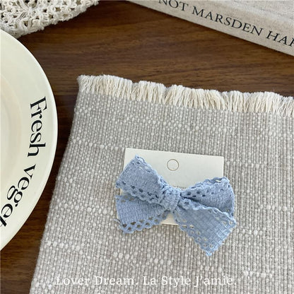 Perforated Plain Bow Hair Clip / Hair Tie mySite