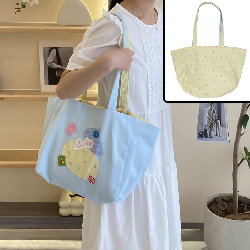 Embroidered Canvas Tote Bag mySite