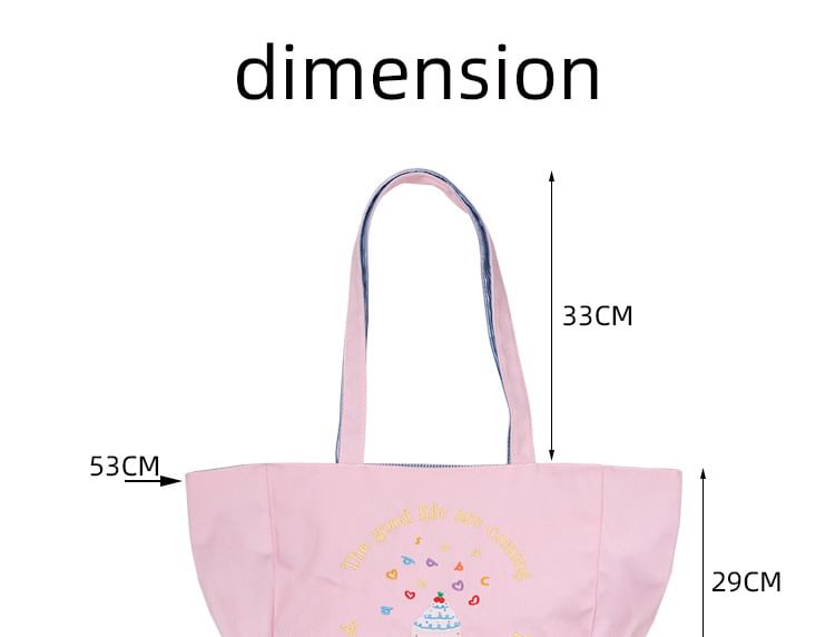 Embroidered Canvas Tote Bag mySite