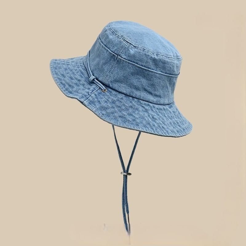 Denim Bucket Hat With Adjustable Chin Strap SpreePicky