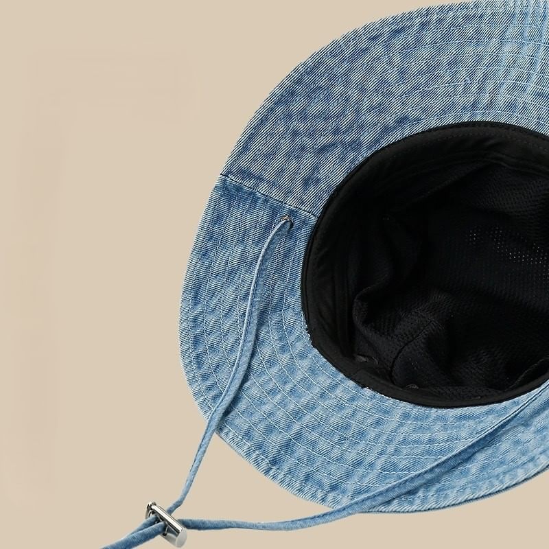 Denim Bucket Hat With Adjustable Chin Strap SpreePicky