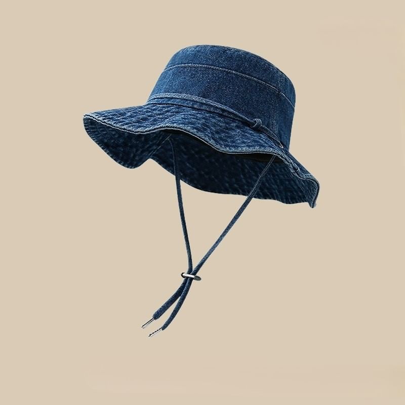 Denim Bucket Hat With Adjustable Chin Strap SpreePicky