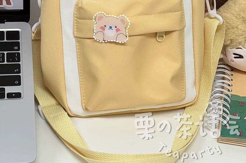 Bear Embroidered PVC Panel Crossbody Bag SpreePicky