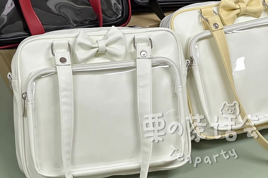 Bow PVC Panel Tote Bag / Bag Charm / Set SpreePicky