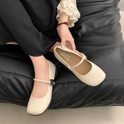 Square Toe Chunky Heel Mary Jane Shoes mySite