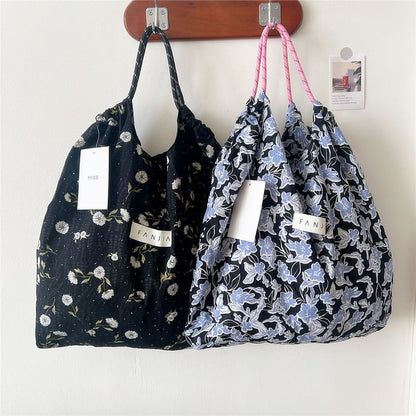 Floral Drawstring Tote Bag SpreePicky