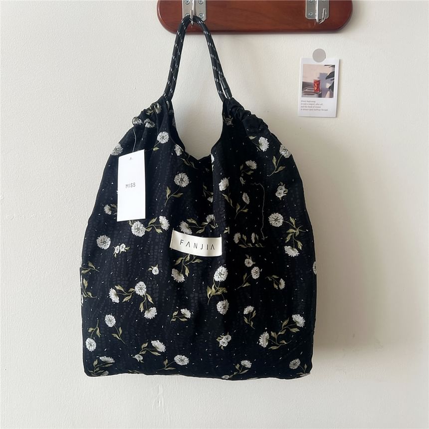 Floral Drawstring Tote Bag SpreePicky