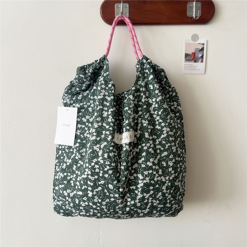 Floral Drawstring Tote Bag SpreePicky