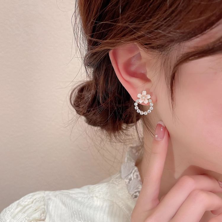 Flower Rhinestone Stud Earring mySite