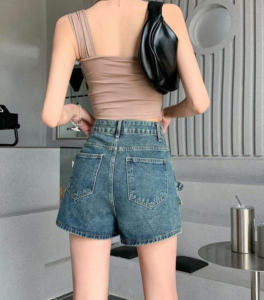 High Waist Bow Denim Shorts SpreePicky