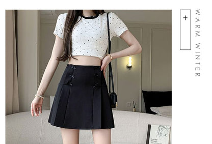 High Waist Plain Bow Mini A SpreePicky