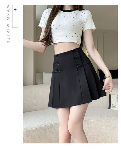 High Waist Plain Bow Mini A SpreePicky