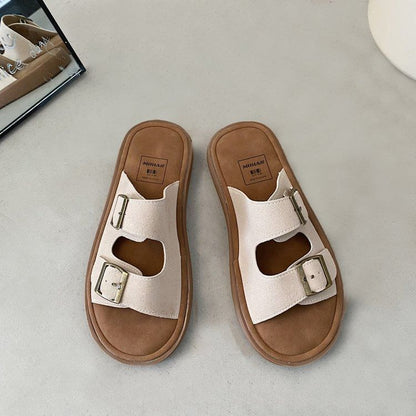 Buckled Slide Sandals mySite