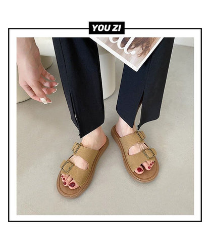 Buckled Slide Sandals mySite