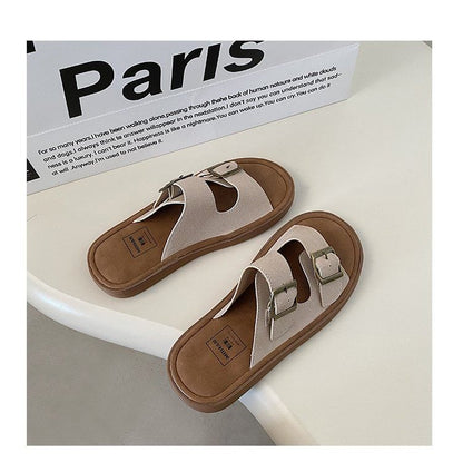 Buckled Slide Sandals mySite