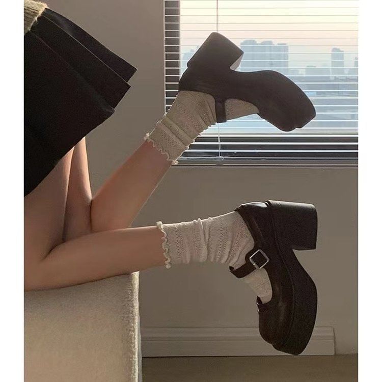 Platform Chunky Heel Mary Jane Shoes mySite