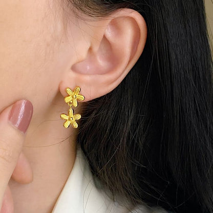 Floral Alloy Drop Earring SpreePicky