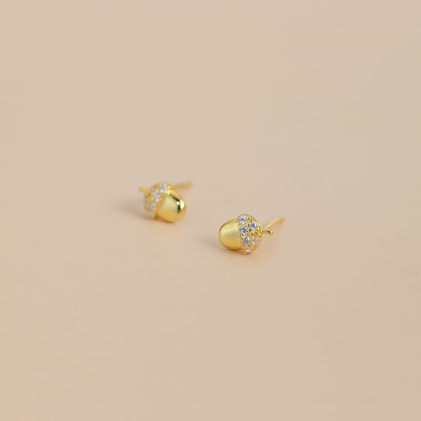 Rhinestone Acorn Stud Earring SpreePicky