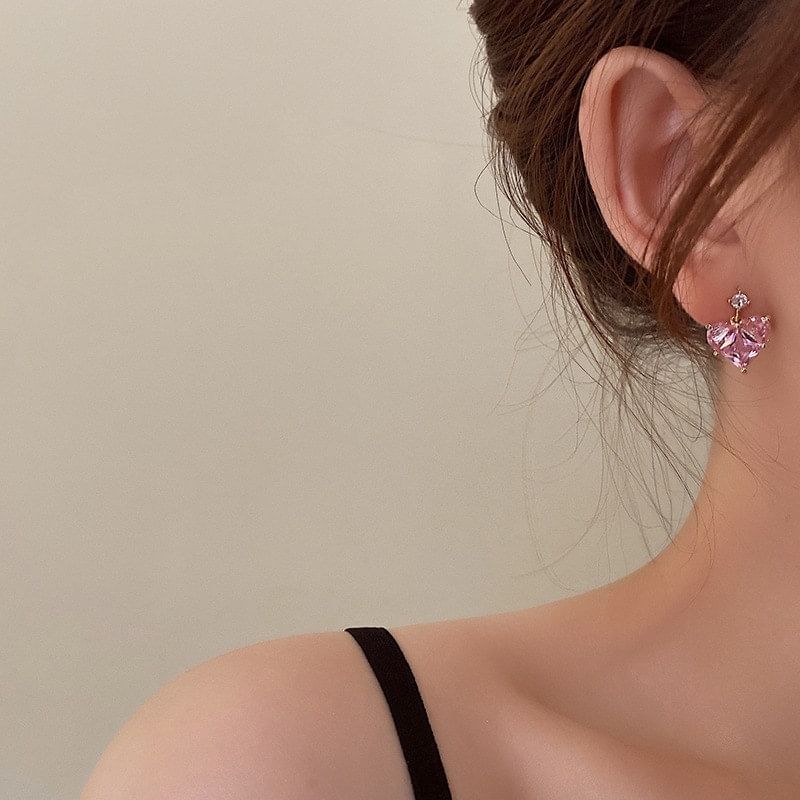 Heart Rhinestone Drop Earring mySite