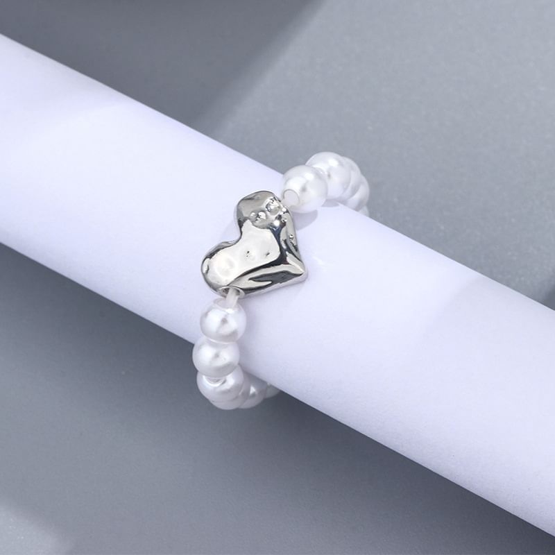 Heart Faux Pearl Ring mySite