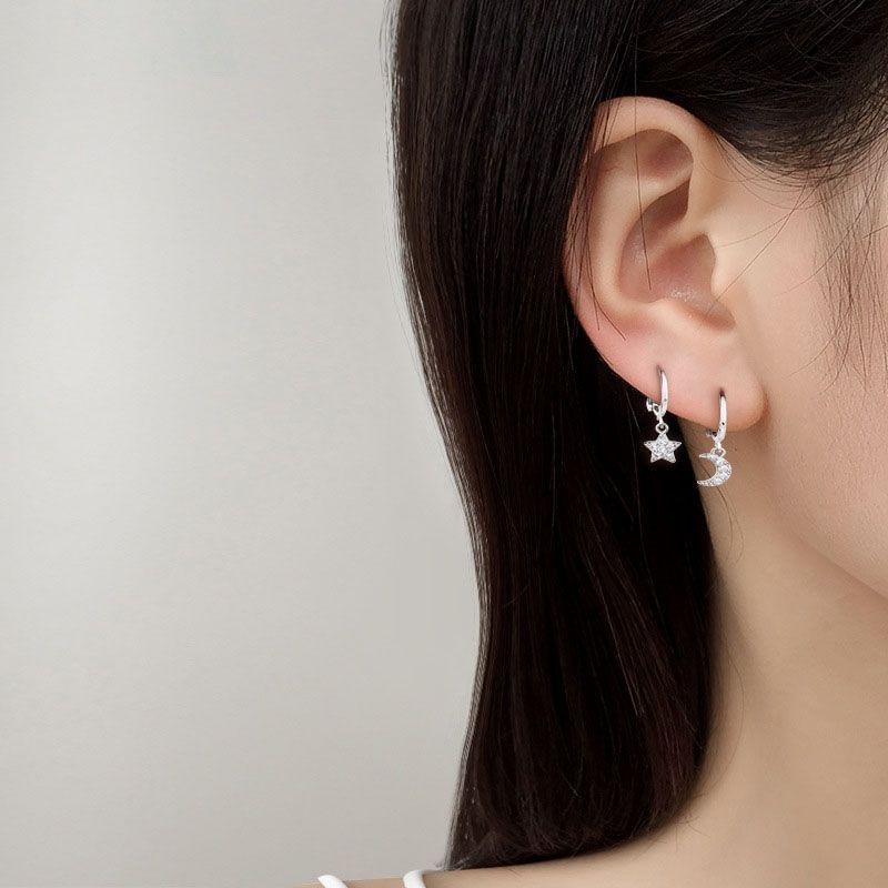 Moon / Star Alloy Drop Earring mySite