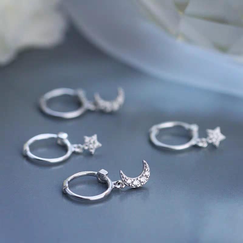 Moon / Star Alloy Drop Earring mySite