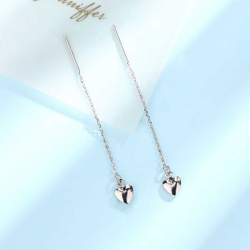 Heart Rhinestone Alloy Threader Earring mySite